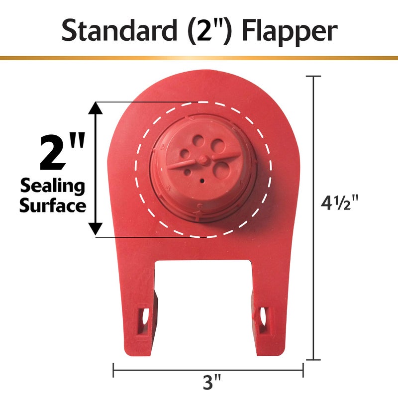 Korky 2017BP Standard 2-Inch 2X Ultra High Performance Universal Long Lasting Rubber-Easy to Install-Made in USA Toilet Flapper, 1 Count (Pack of 1), Red - Image 4